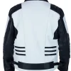 Black and White Motorcycle Leather Jacket For Men and Women