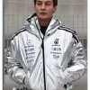 British Racing Driver George Russell Streetwear Silver Hooded Jacket