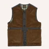 Brown Corduroy Wadded Vest