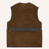 Brown Corduroy Wadded Vest For Sale