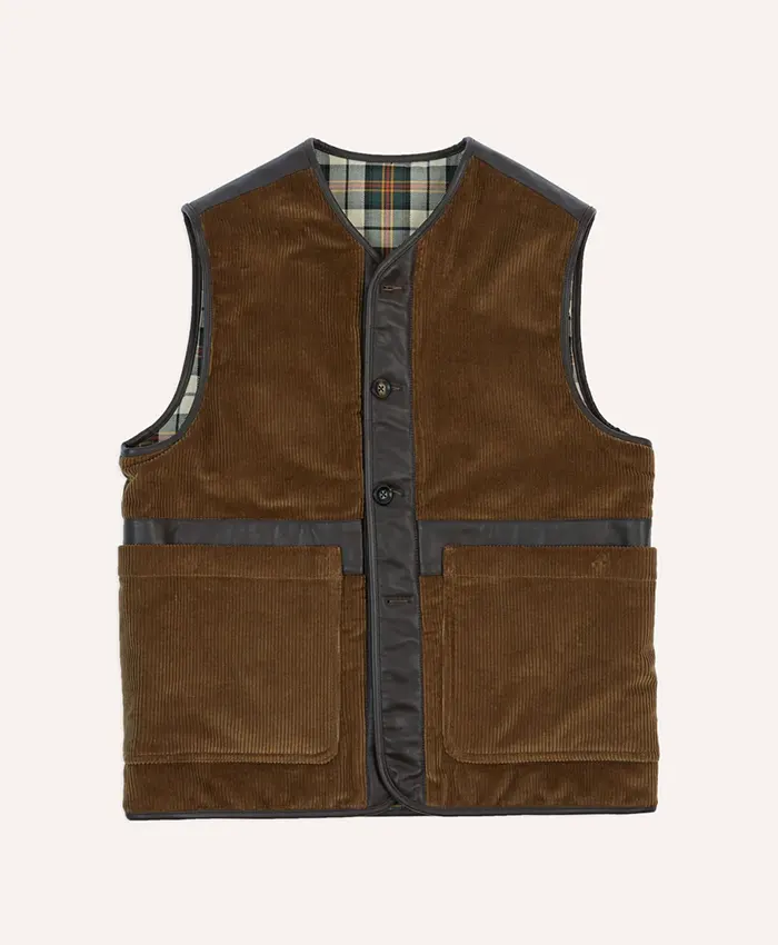 Brown Corduroy Wadded Vest