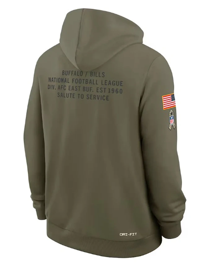 Buffalo Bills 2025 Olive Salute To Service Hoodie For Sale