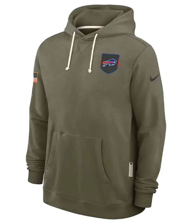 Buffalo Bills 2025 Olive Salute To Service Hoodie