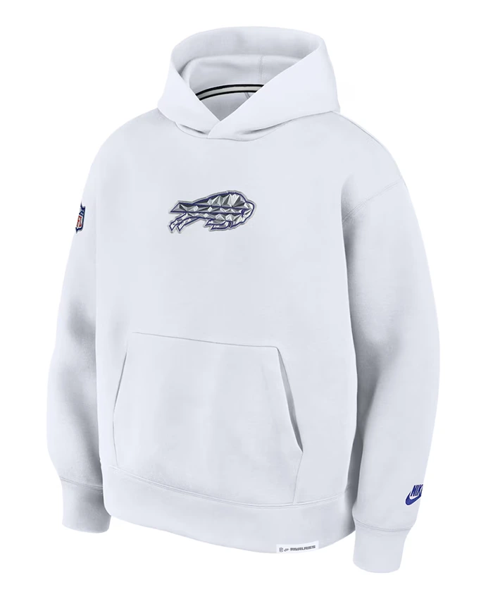 Buffalo Bills White 2025 Oversized Fleece Hoodie