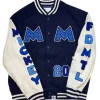 Buy FDMTL Mickey Navy Blue and White Baseball Varsity Jacket