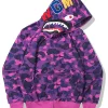 Casual Purple Bathing Ape Hoodie