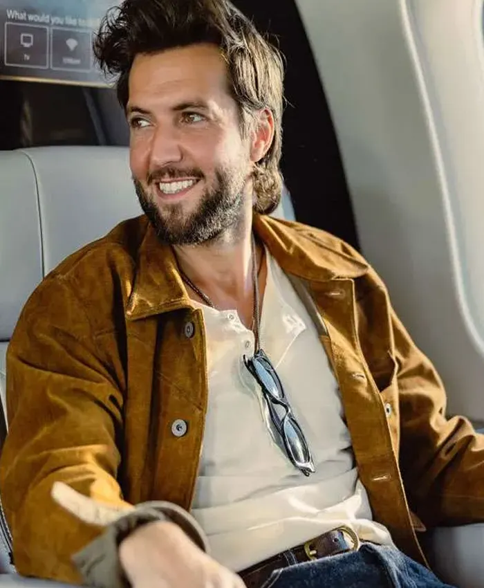 Charlie Landman Tv Series Guy Burnet Brown Suede Leather Jacket