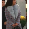Chelsea Hamilton Beyond The Gates Plaid Fur Coat