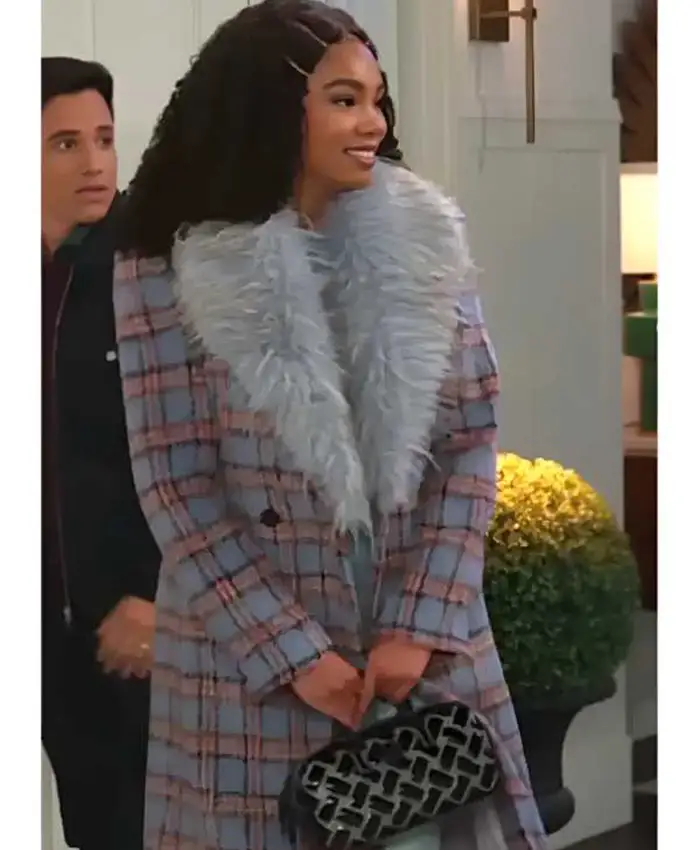 Chelsea Hamil­ton Be­yond The Gates Plaid Fur Coat