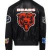 Chicago Bears Black Leather Bomber Jacket