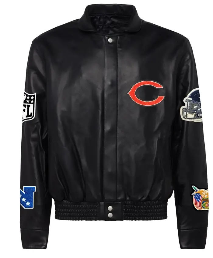 Chicago Bears Black Leather Jacket