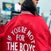 Claire Kittle The Boys Red Bomber Jacket-BACK