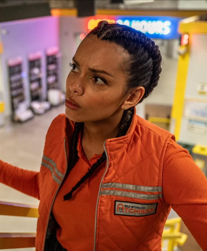 Cold Storage Georgina Campbell Orange Quilted Vest For Sale