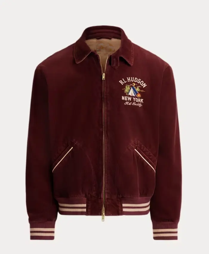 Corduroy Graphic Maroon Track Jacket