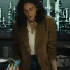 Demi Moore Landman S02 Brown Leather Blazer