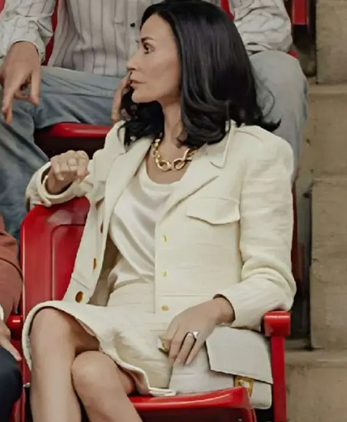 Demi Moore Landman S02 White Cropped Jacket