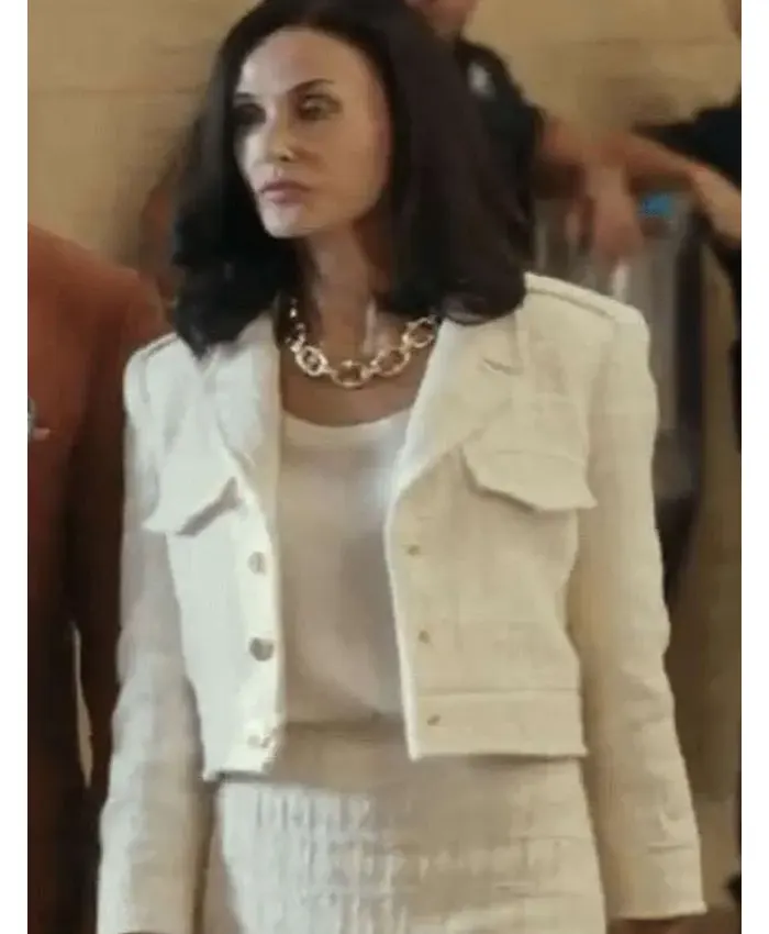 Demi Moore Landman White Cropped Jacket