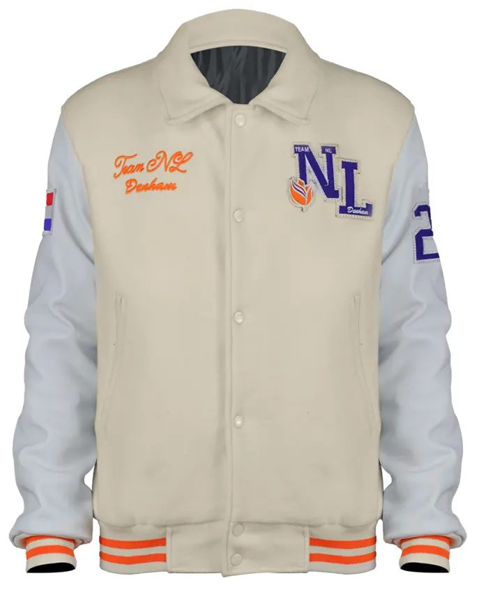 Denham Netherlands Olympic Team Cream Varsity Jacket For Women