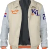 Denham Netherlands Olympic Team Cream Varsity Jacket -Shop Now
