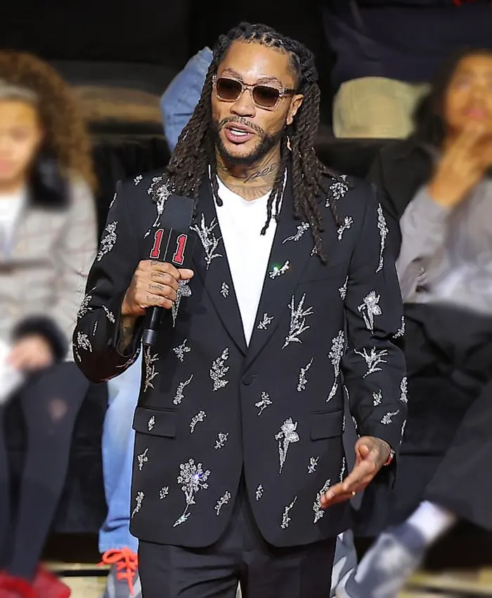 Derrick Rose Retirement Ceremony Black Blazer