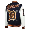 Detroit Tigers Mash Up Navy and White Varsity Jacket For Men and Women