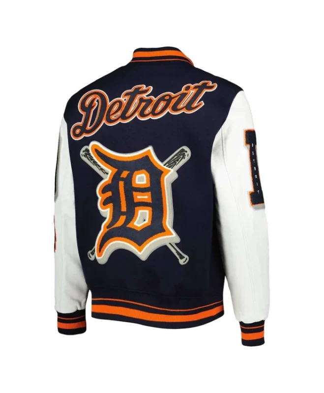 Detroit Tigers Mash Up Navy and White Varsity Jacket For Men and Women