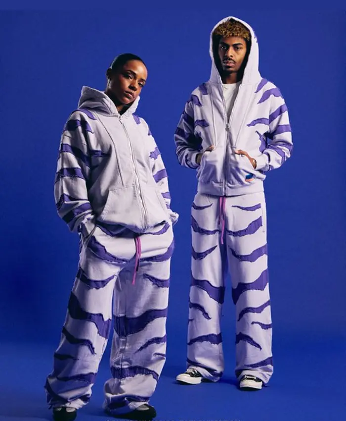 Digimon Garurumon Zip Hoodie Grey Blue for Men and Women