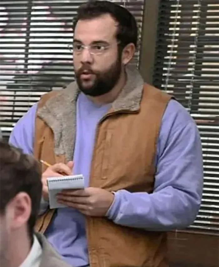 Eric Rahill The Paper Cotton Shearling Vest For Sale