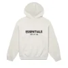 Essentials Light Oatmeal White Hoodie For Sale