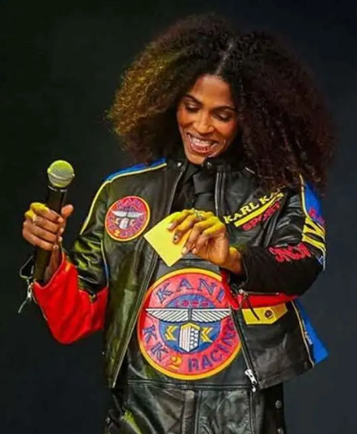 Fever Fest Sydney Colson Babygirl Karl Kani Racing Leather Jacket-shop now