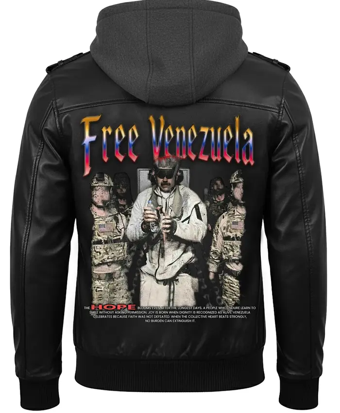 Free Venezuela Black Leather Jacket