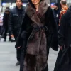 Gabrielle Union Midtown NYC 2026 Two-Tone Fur Coat