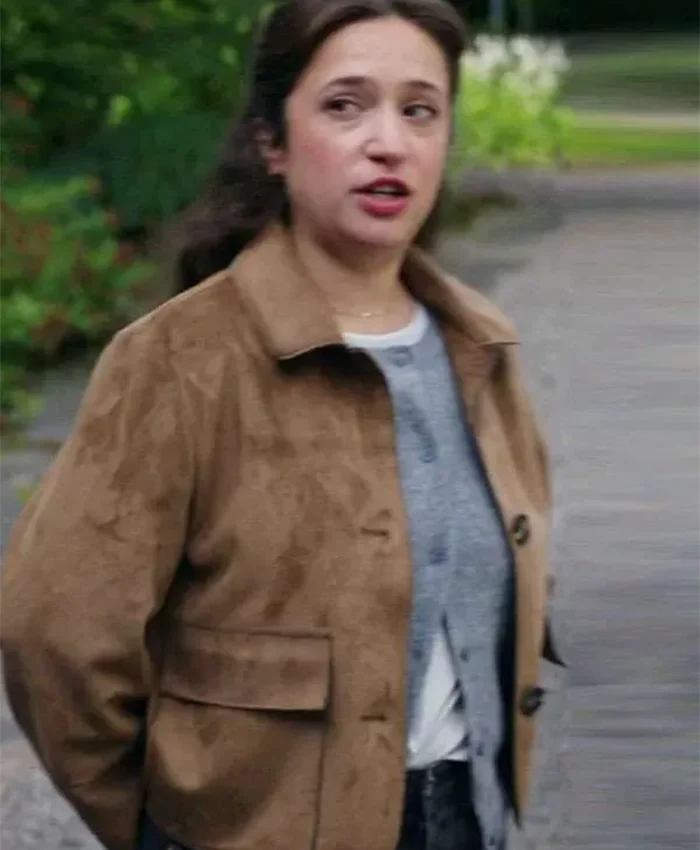 Gideon Adlon Ghosts S05 Brown Suede Leather Jacket For Sale