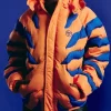 Greymon Orange and Blue Puffer Jacket