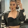 Hailee Steinfeld Sinners Mary Leather Checkered Moto Jacket