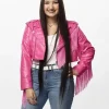 Hailey Wright The Voice S27 Pink Fringe Jacket Front