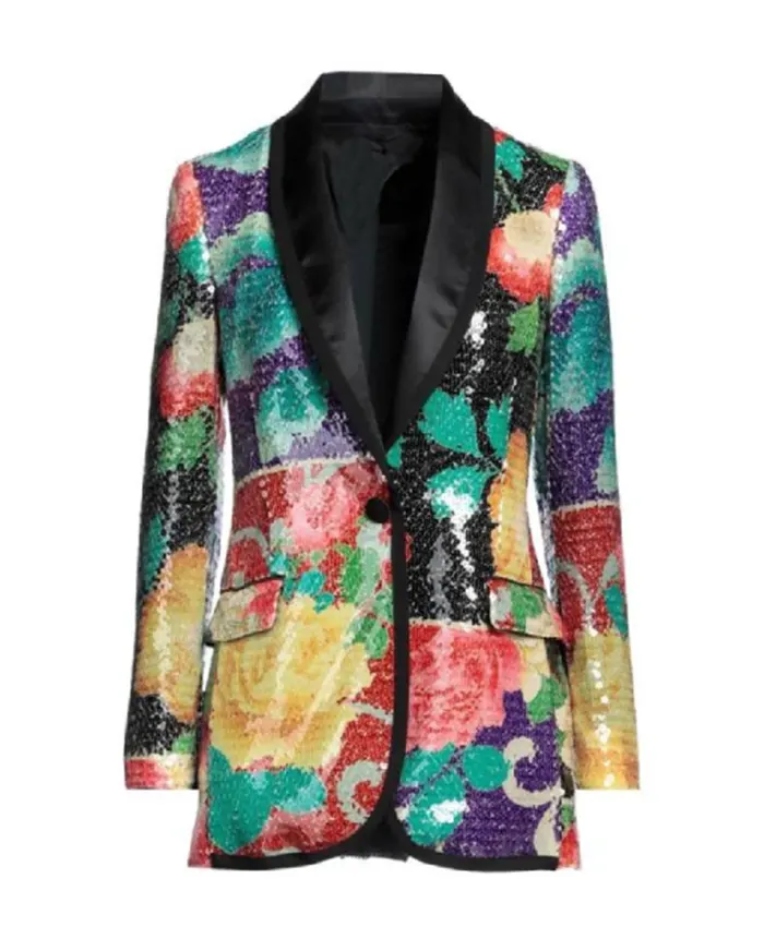 Haley Lu Richardson Ponies S01 Floral Sequin Blazer For Sale