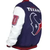 Houston Texans Mashup Classic Rib Navy and White Jacket For Men and Women
