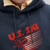 J.Crew U.S. Ski & Snowboard Pullover Hoodie-navy