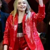 Jingle Ball Sabrina Carpenter Red Leather Blazer For Sale