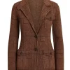 Joyce Sunny Nights S01 Brown Plaid Blazer For Sale