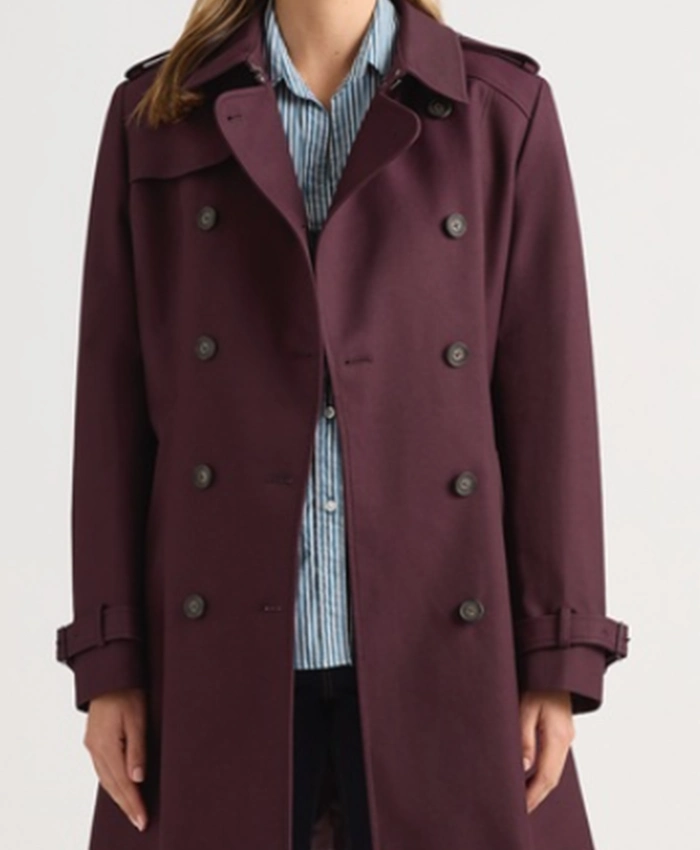 Joyce Sunny Nights S01 Burgundy Coat For Sale