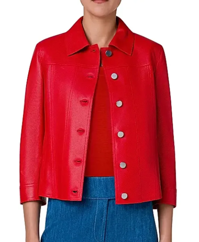 Kayleigh McEnany The Five Red Leather Jacket For Sale