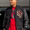 Kendrick Bourne 49ers Black Varsity Jacket
