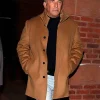 Kevin Costner Brown Wool Coat