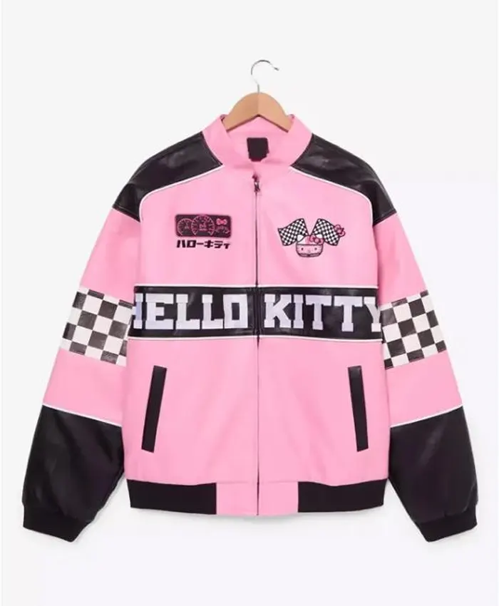 Kina Tavarozi Sanrio Pink Racing Leather Jacket