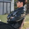 Kong Ji-hyeok Dynamite Kiss Black Leather Jacket For Sale