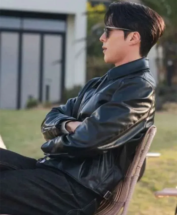 Kong Ji-hyeok Dynamite Kiss Black Leather Jacket For Sale