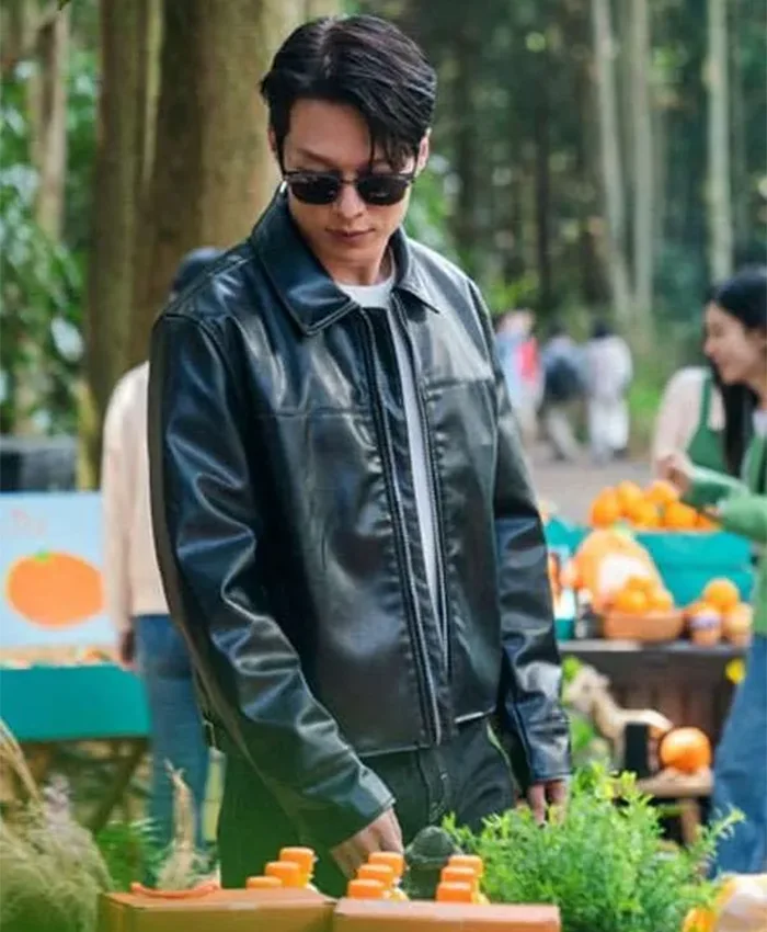 Kong Ji-hyeok Dynamite Kiss Black Leather Jacket