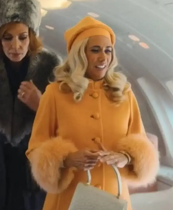 Kristen Wiig Palm Royale S02 Fur Trim Coat For Sale